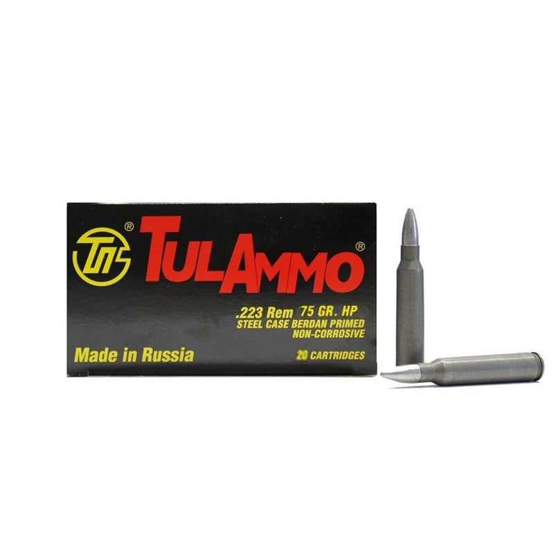 400rds Tulammo .223 Rem 75gr HP with FREE! Ammo Can