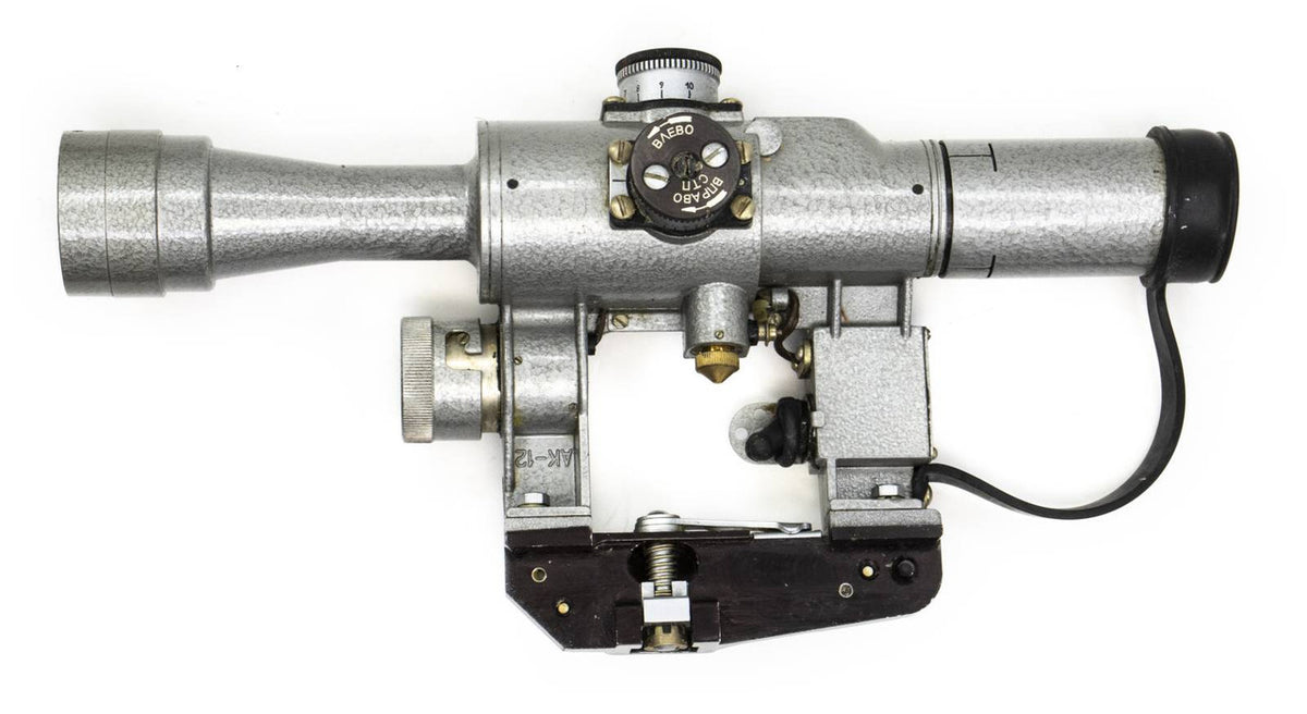 SVD Dragunov Scope 4x24 POSP - 1000m Range Finding Reticule Calibrated For 1.7m Height - Red Illuminated Reticle