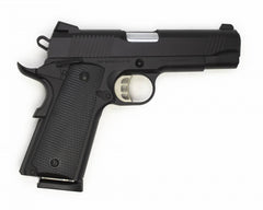 SDS Imports 45 ACP 4.25 8+1 1911 Carry Black Cerakote Steel Slide Black Polymer Grip