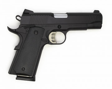 SDS Imports 45 ACP 4.25 8+1 1911 Carry Black Cerakote Steel Slide Black Polymer Grip