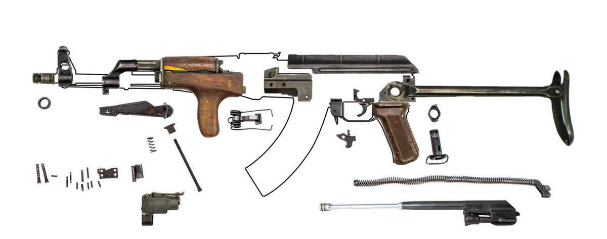 Romanian Model 65 AKM-47 7.62x39 Underfolder Parts Kit - Numbers Matching - Good Bluing - Year 1978