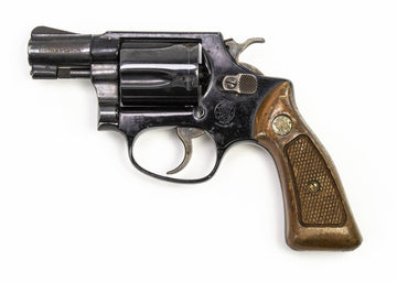 S&W 37 38 SPECIAL 2 BARREL REVOLVER AIRWEIGHT WOOD GRIPS-USED1071