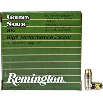 Remington Ammunition GS40SWA Golden Saber  40 S&W 165 gr Brass Jacket Hollow Point (BJHP) 25 Bx/ 20 Cs