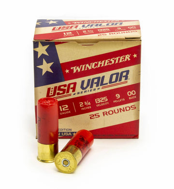 Winchester USA Valor 12 Gauge Shotshell 9 Pellet 00Buck 25rds