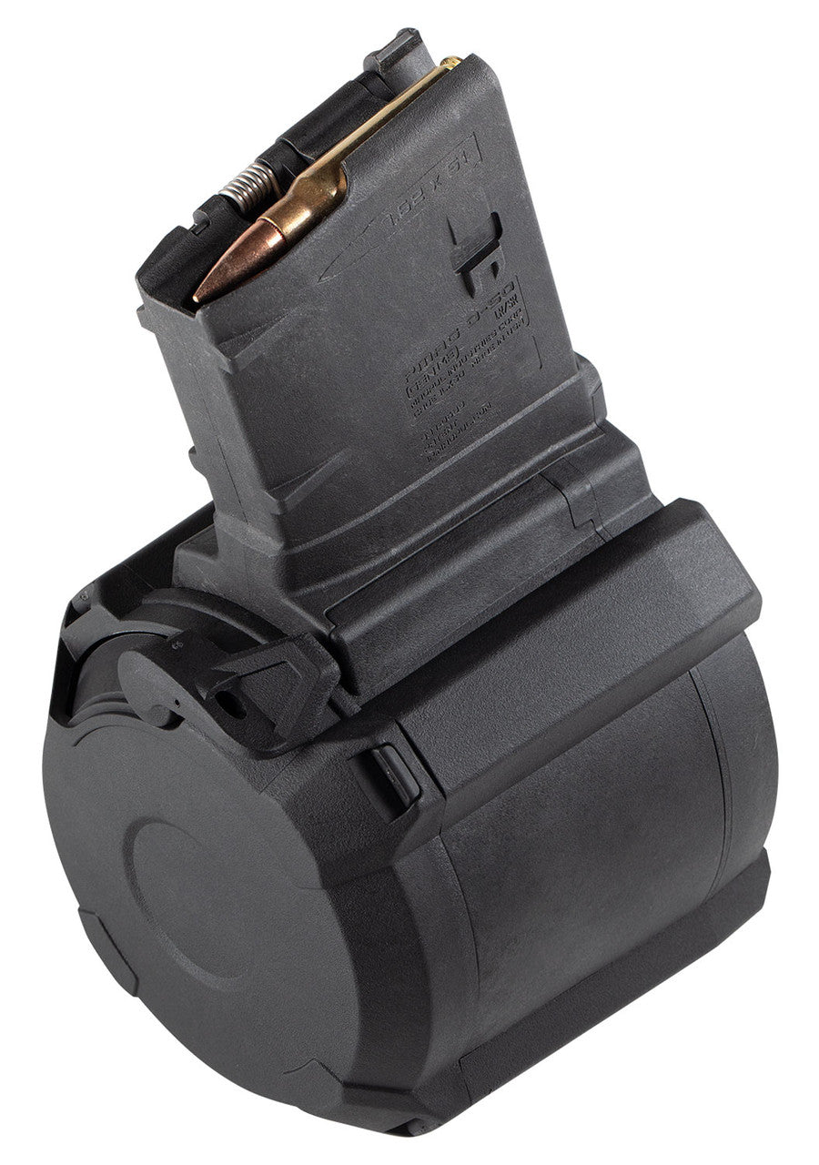 Magpul 7.62x51mm 50rd MAG993-BLK PMAG D-50 308 Win,AR-10,M110,SR25 Black Drum