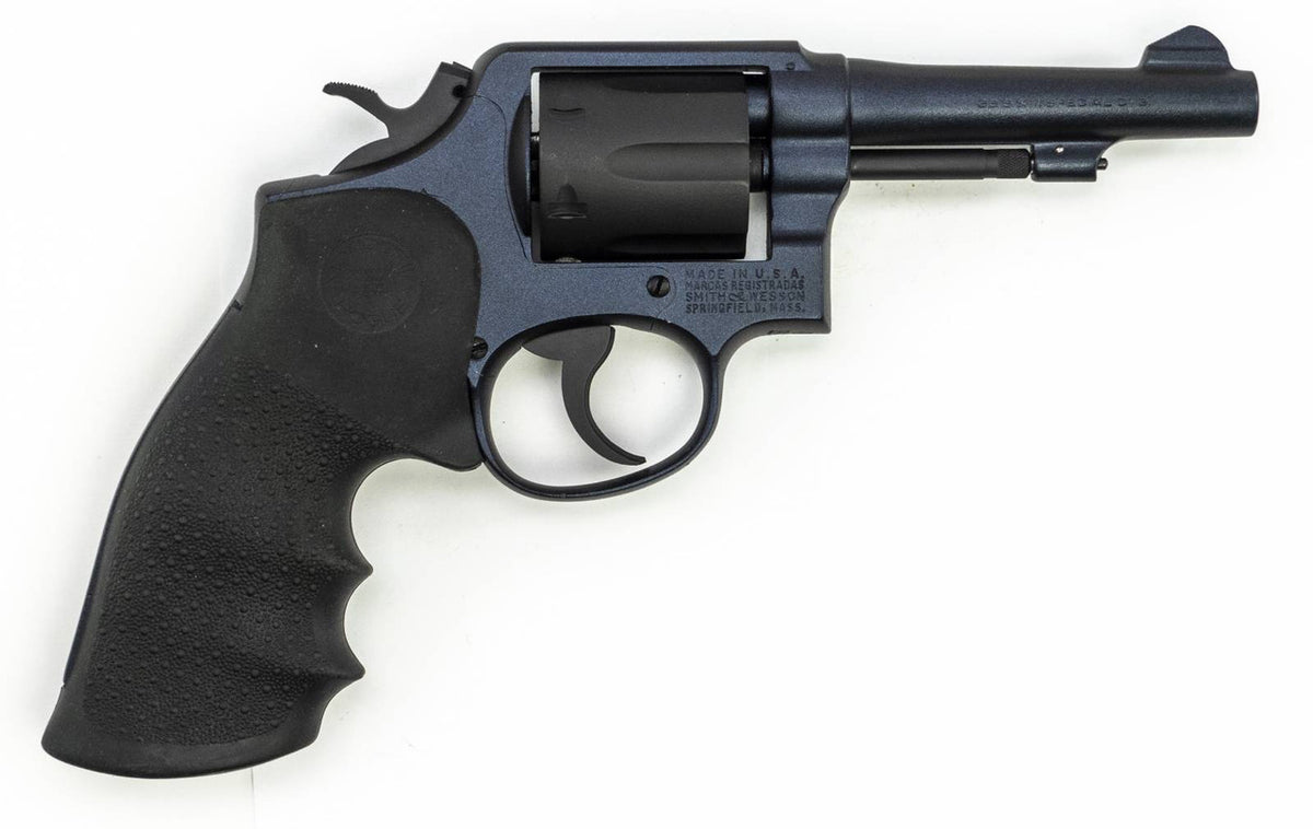 S&W 10-5 38 SPL 4 BARREL SQUARE BUTT BLUED REFINISHED WITH HOGUE GRIPS