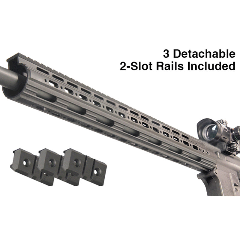 UTG Pro MTU019SS Pro Slim Rail KeyMod AR-15 Black Hardcoat Anodized Aluminum 15 Picatinny
