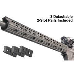 UTG Pro MTU019SS Pro Slim Rail KeyMod AR-15 Black Hardcoat Anodized Aluminum 15 Picatinny