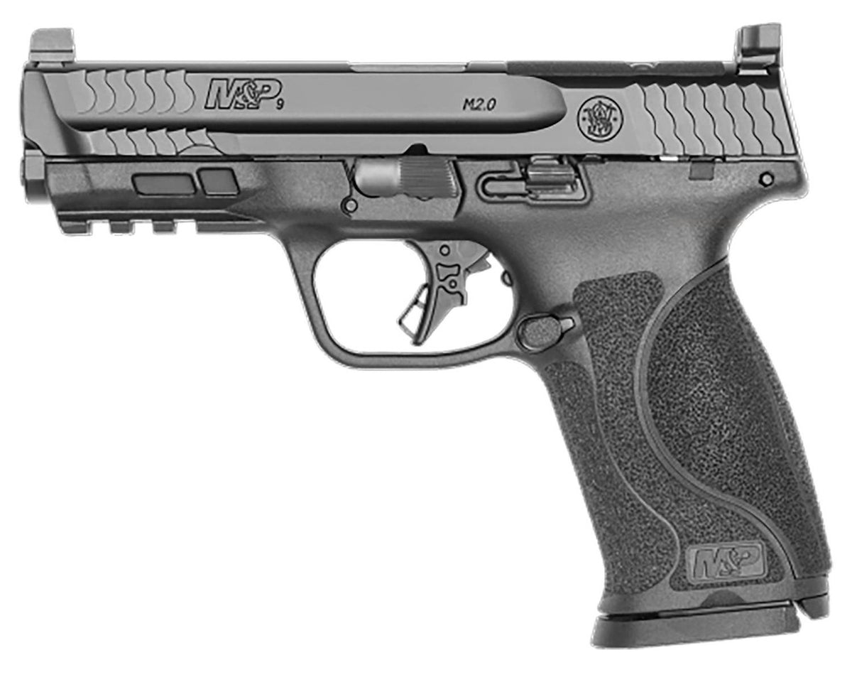 Smith & Wesson 13564 M&P M2.0 9mm Luger 4.25 17+1 Matte Black Frame Armornite Stainless Steel Slide with Optics Cut Black Interchangeable Backstrap Grip Includes 2 Mags (No Thumb Safety)