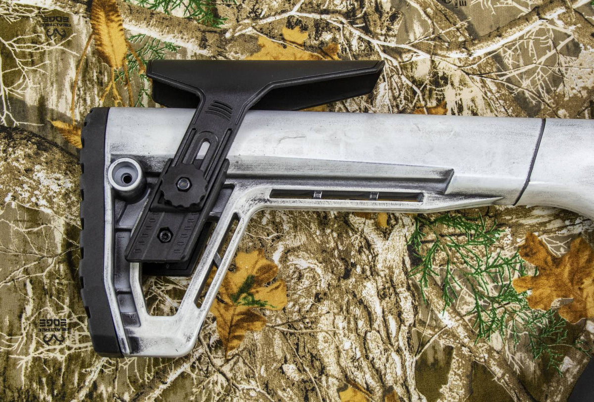 Monastor 102, 12ga Battle Worn White Semi Auto Shotgun 12ga