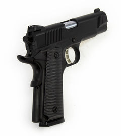 SDS Imports 45 ACP 4.25 8+1 1911 Carry Black Cerakote Steel Slide Black Polymer Grip