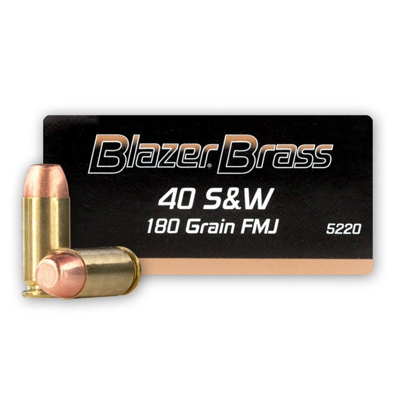 CCI 5220 Blazer Brass 40 S&W 180 gr Full Metal Jacket (FMJ) 50 Bx/ 20 Cs