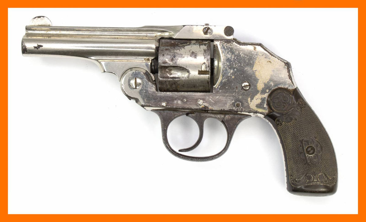 REVOLVER IVER JOHNSON TOP BREAK HAMMERLESS .32S&W 3" BARREL NICKEL