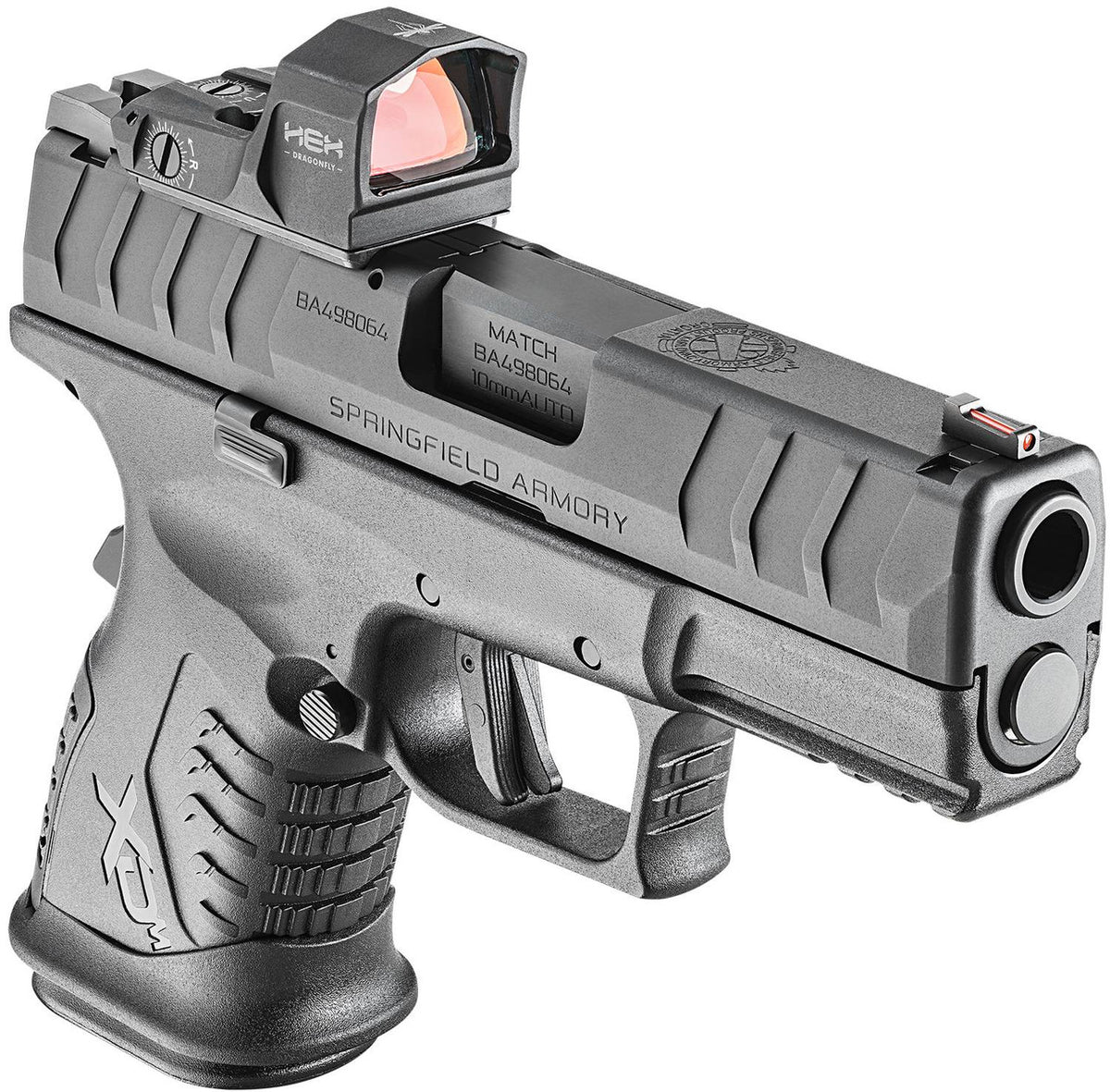 Springfield Armory XDME93810CBHCOSPD XD-M Elite Compact OSP 10mm Auto 3.80 11+1 Black Melonite Steel Slide/Barrel with Optic Cut Black Interchangeable Backstrap Grip Includes Hex Dragonfly Red Dot