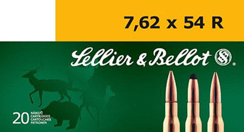 Sellier & Bellot SB76254RC Rifle  7.62x54mmR 174 gr Hollow Point Boat Tail (HPBT) 20 Bx/ 20 Cs