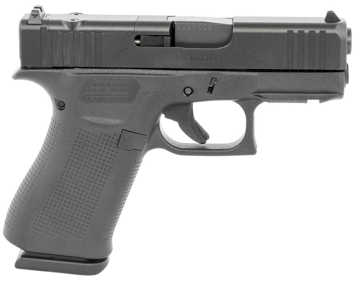 Glock PX4350201FRMOS G43X MOS Sub-Compact 9mm Luger 3.41 10+1 Black nDLC Steel w/Front Serrations Slide Black Rough Texture Interchangeable Backstraps Grip Fixed Sights
