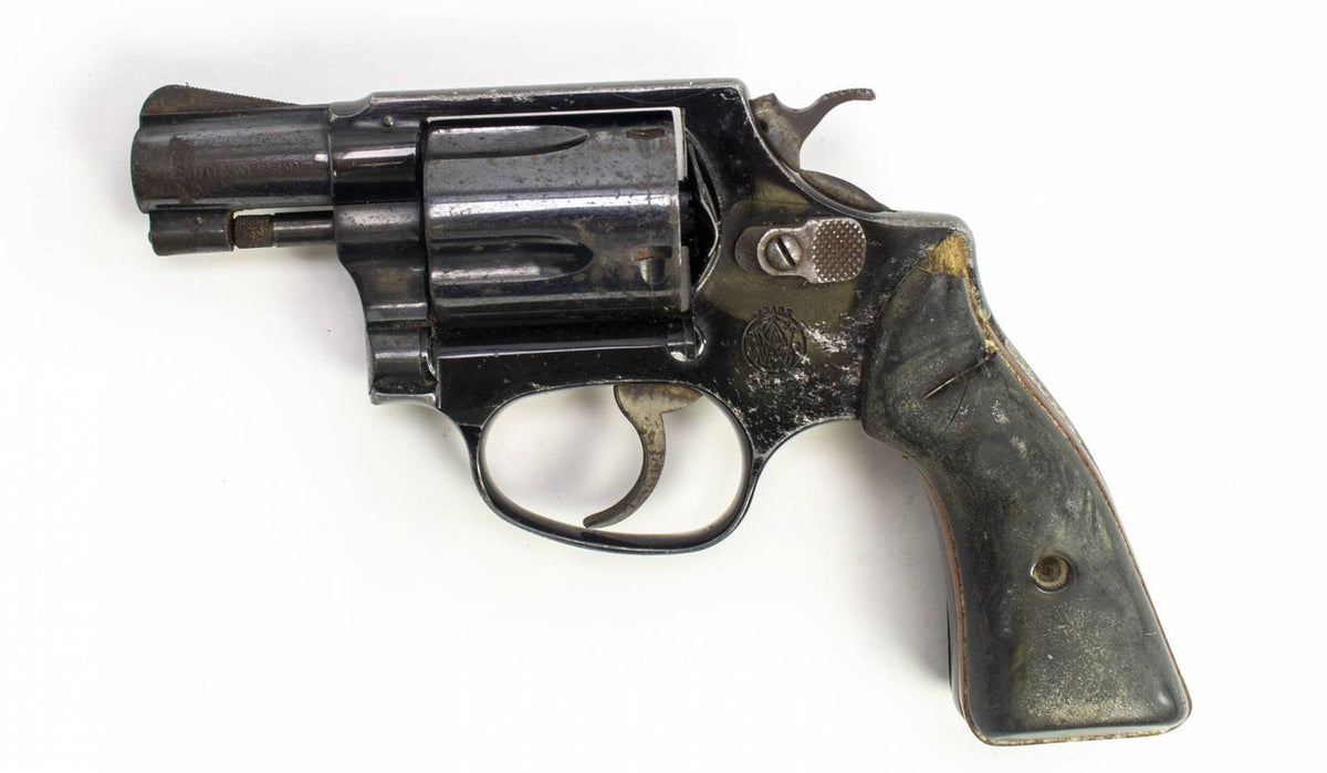 S&W 37 38 SPECIAL 2 BARREL REVOLVER AIRWEIGHT CUSTOM WOOD GRIPS-USED