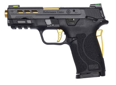 Smith & Wesson 13227 M&P Shield EZ Performance Center 9mm Luger 3.83 8+1 Matte Black Black Polymer Grip Manual Thumb Safety Gold Titanium Coated Ported Barrel