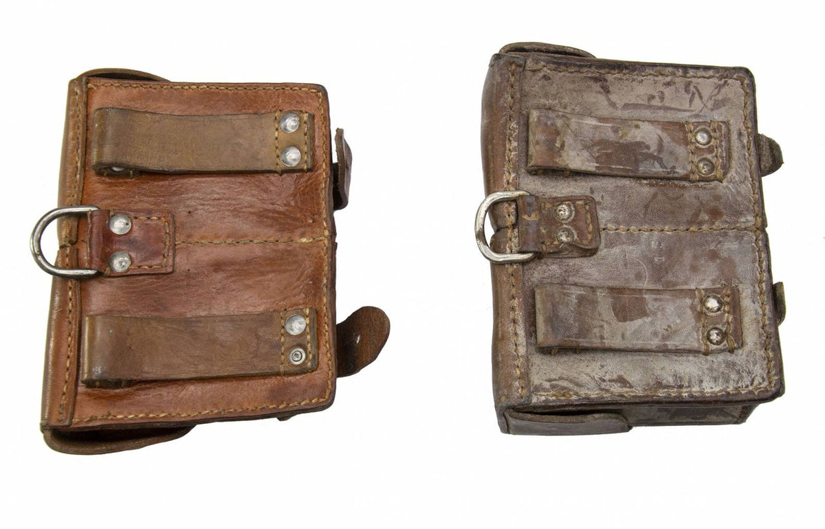 SERBIAN 2-PC LEATHER MAUSER CARTRIDGE POUCH