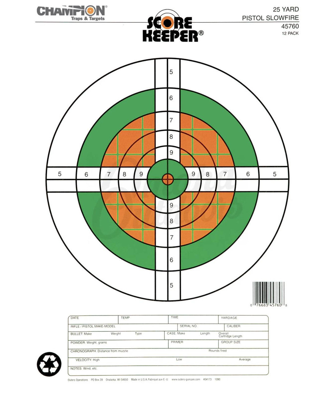 Champion Targets Flourescent Orange/Green Bulls