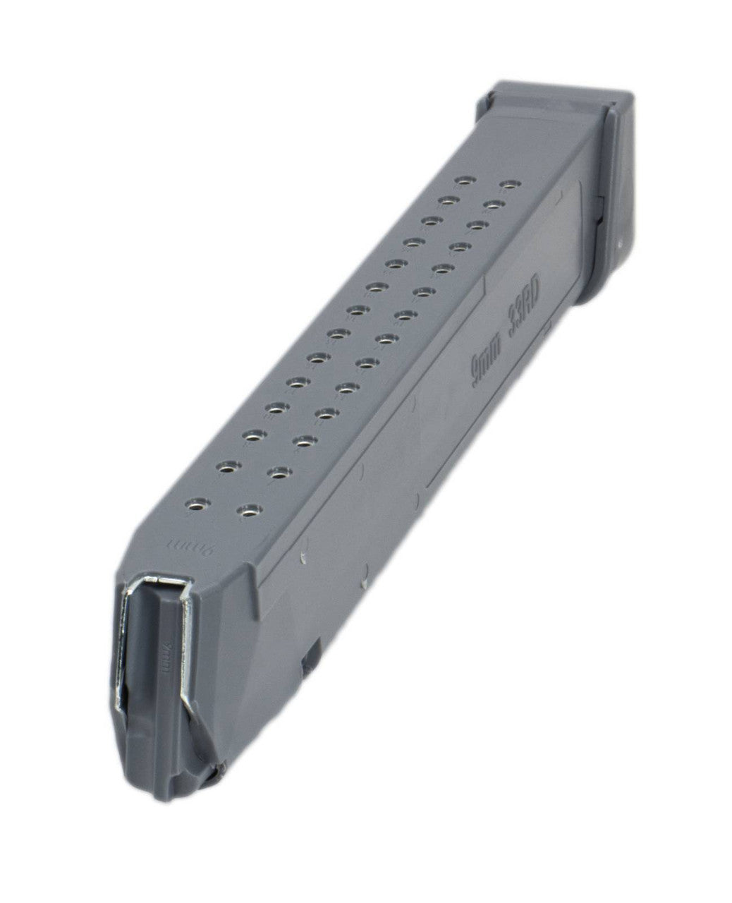 Glock Compatible 9mm 33rd BATTLESHIP GRAY Reinforced Steel Lined Polymer Magazine