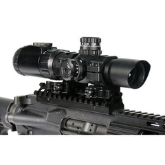 UTG 1-4.5X28 30mm CQB Scope, 36-color Glass Mil-dot, QD Rings