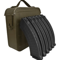 7.62x39 AK-47, 25rd Polymer Mags Packed in SG-43 Goryunov Can - 6 Mags