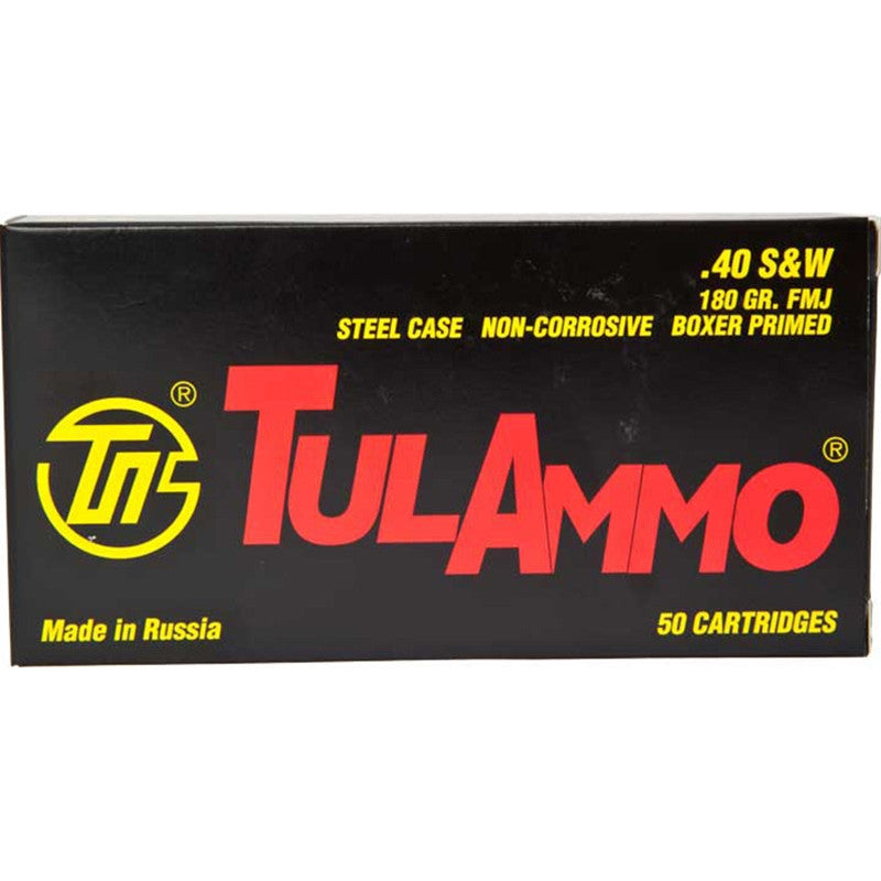 Tulammo TA401800 Handgun  40 S&W 180 gr Full Metal Jacket (FMJ) 50 Bx/ 10 Cs