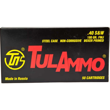 Tulammo TA401800 Handgun  40 S&W 180 gr Full Metal Jacket (FMJ) 50 Bx/ 10 Cs