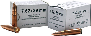 BARNAUL 7.62X39 123GR. BIMETAL CASE & BULLET 500RD. CASE