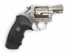 S&W 36 .38SPL 2" BBL NICKEL FIXED SIGHT SQUARE BUTT WITH TRIMMED HAMMER