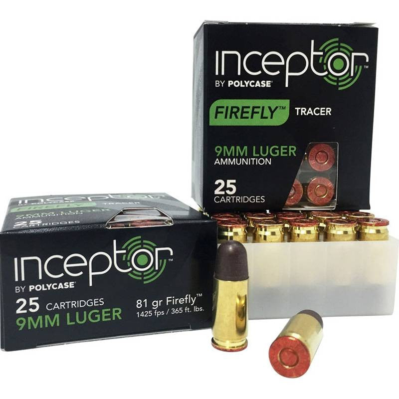 9mm Inceptor 81gr Firefly Tracer - 25rds