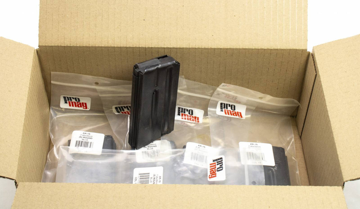 5 NEW PRO MAG AR-15, 7.62X39 5RD BLUED MAGS