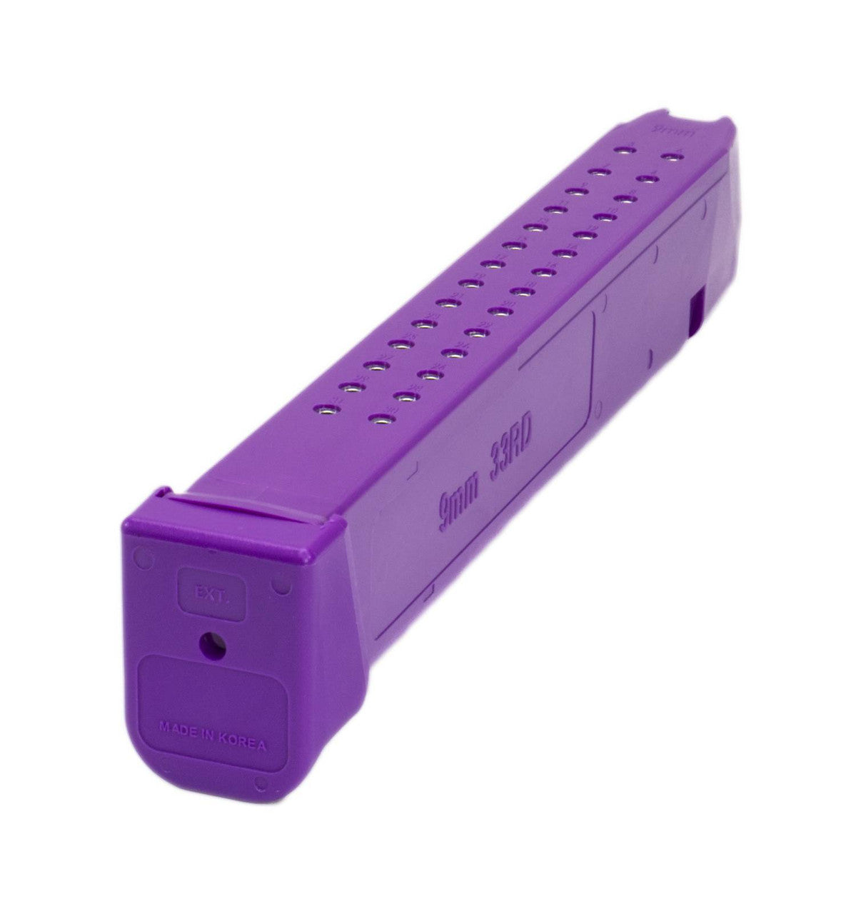 Glock Compatible 9mm 33rd PURPLE Reinforced Steel Lined Polymer Magazine