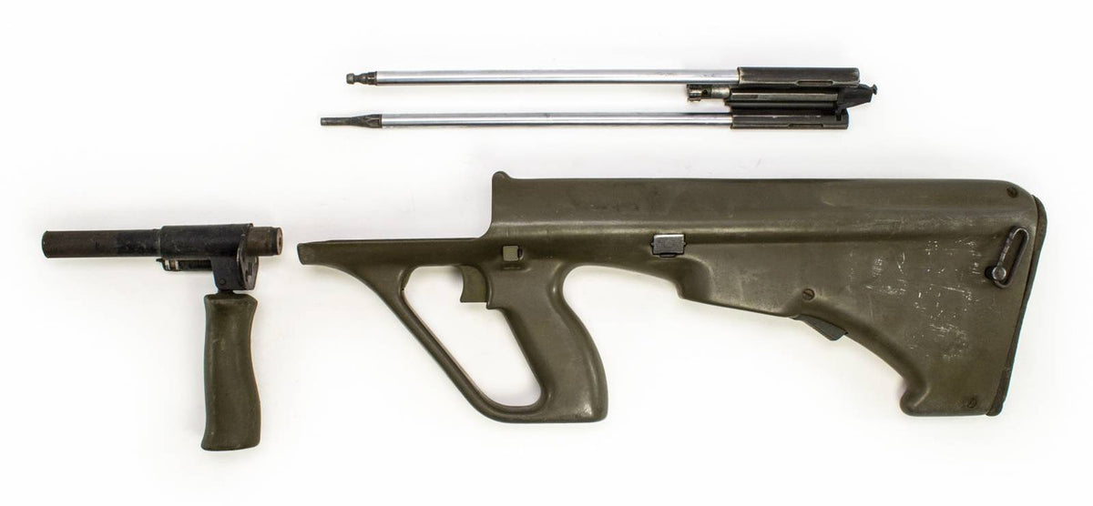 Original Malaysian Steyr AUG 5.56x45 Kit RH Bullpup Rifle Parts Kit w/ Cleaning Kit, Trigger Pack - Surplus - Good Condition - Right Handed