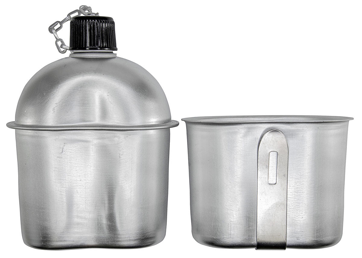 WWII US Repro Aluminum Canteen W/ Cup - New