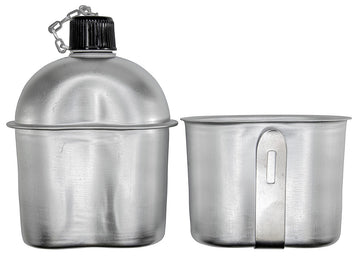 WWII US Repro Aluminum Canteen W/ Cup - New