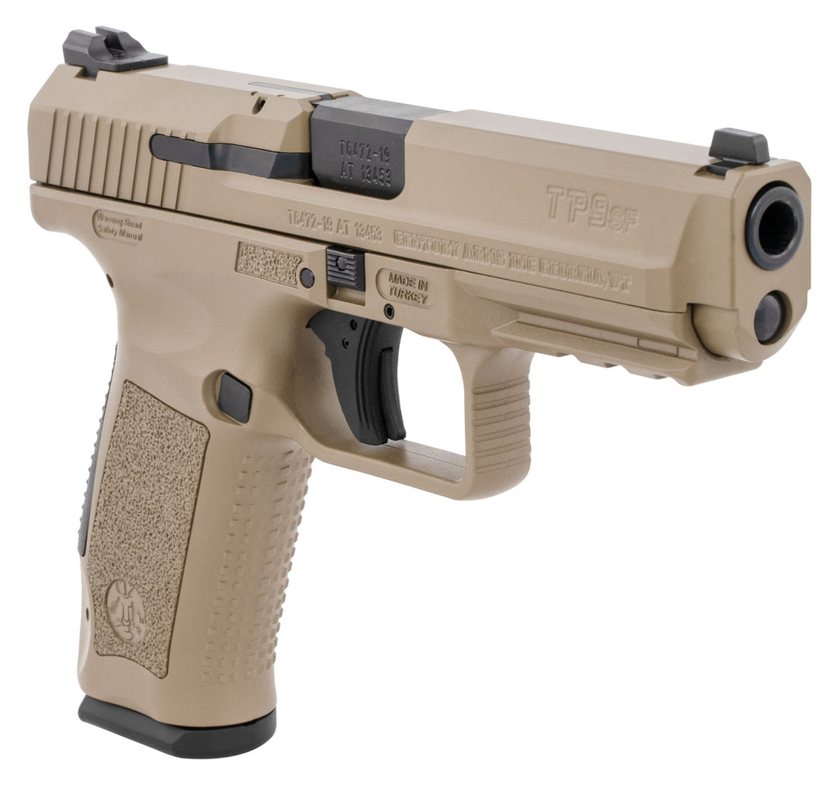 Century Arms Canik HG4865DN TP9SF  9mm Luger 4.46 18+1 Flat Dark Earth Cerakote Black Interchangeable Backstrap Grip
