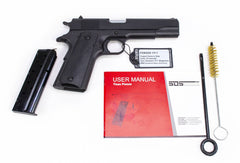 SDS Imports 9mm Luger 9+1, 1911 A1 Service 5 Black Cerakote Black Cerakote Steel Slide Black Polymer Grip