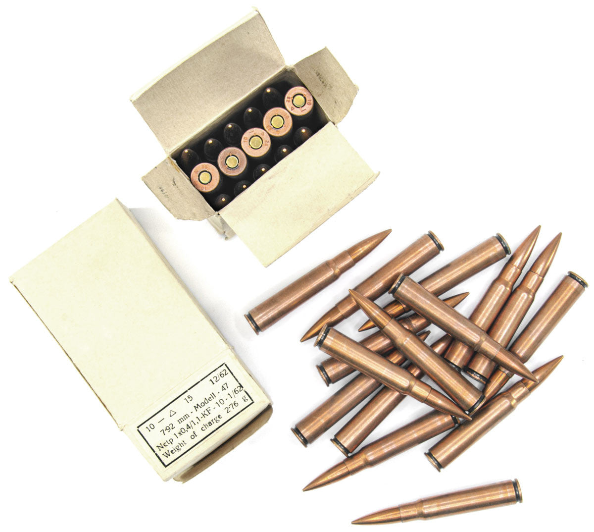 8mm Mauser M47 180GR FMJ 15rds Surplus Ammunition 1940's-1960's Production