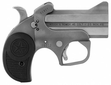 Bond Arms BARW Rowdy  410/45 Colt (LC) Derringer 3 2 Black Rubber Grip Polished Stainless Steel Frame