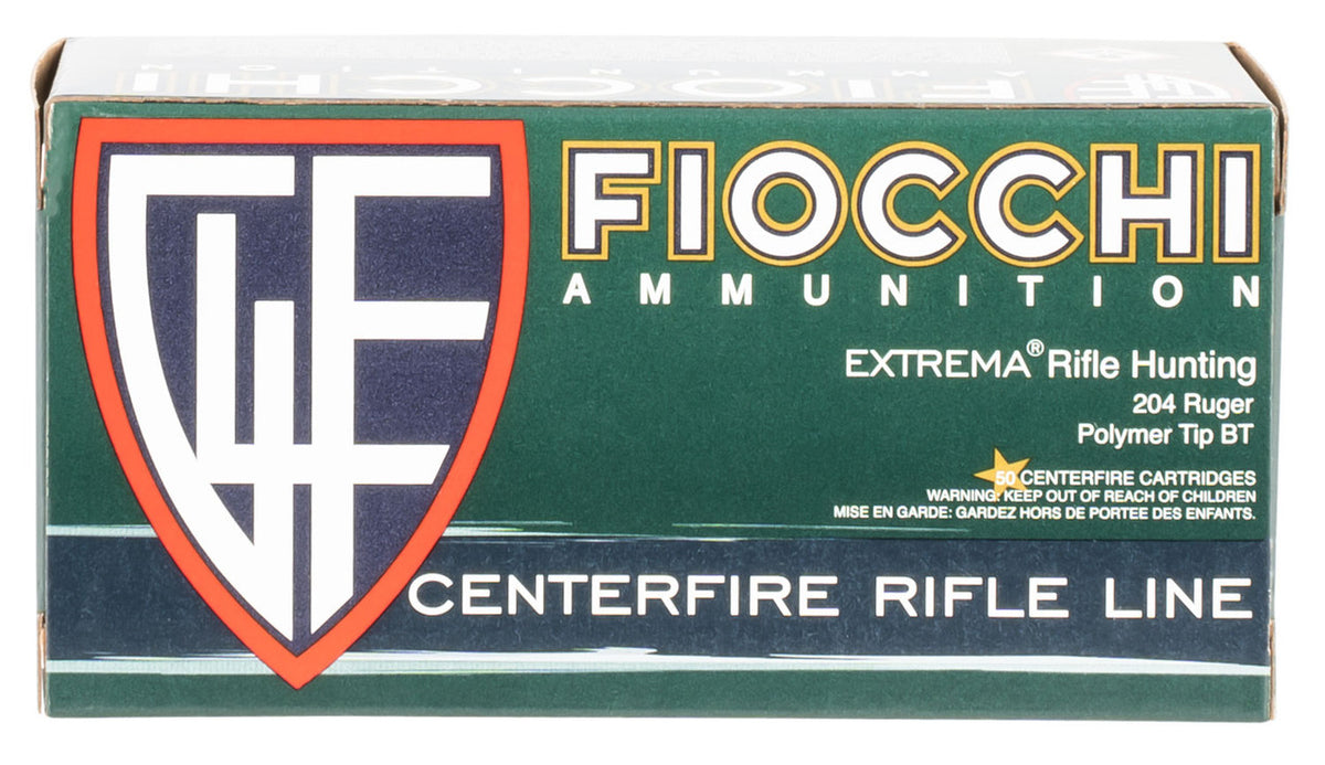 Fiocchi 204HVB Extrema  204 Ruger 40 gr V-Max Polymer Tip 50 Bx/ 20 Cs
