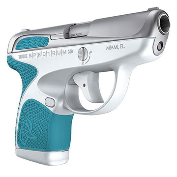 Taurus Spectrum 380 Automatic Colt Pistol (ACP) Double 2.80 6+1/7+1 White Polymer Frame Cyan Polymer Grip Stainless Steel Slide