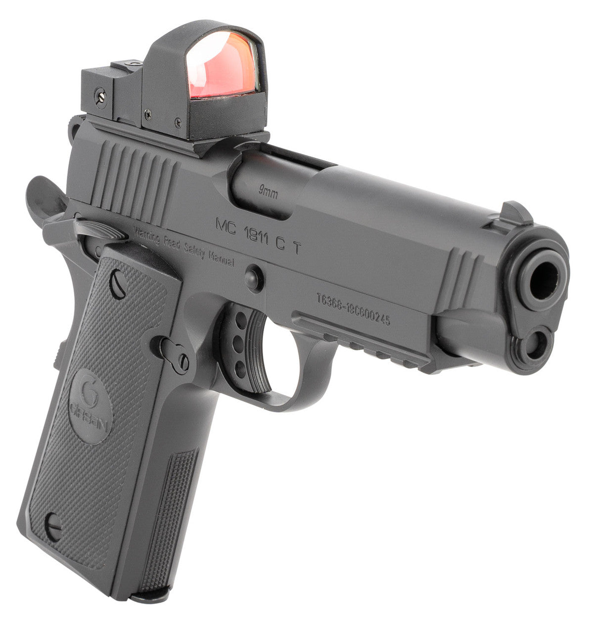 EAA 390051 Girsan MC1911C 9mm Luger 4.40 9+1 Black Black Checkered Polymer