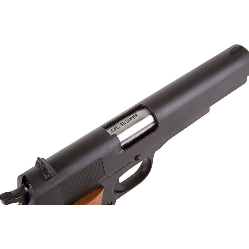 Rock Island 51815 GI Standard FS *CA Compliant 38 Super 5 9+1 Black Parkerized Wood Grip Fixed Sights