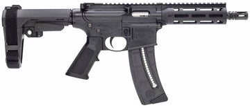 Smith & Wesson 13321 M&P15-22 Pistol 22 LR 25+1 8 Black Rec/Barrel Black SB Tactical SBA3 Adjustable Arm Brace Stock Black Polymer Grip Right Hand