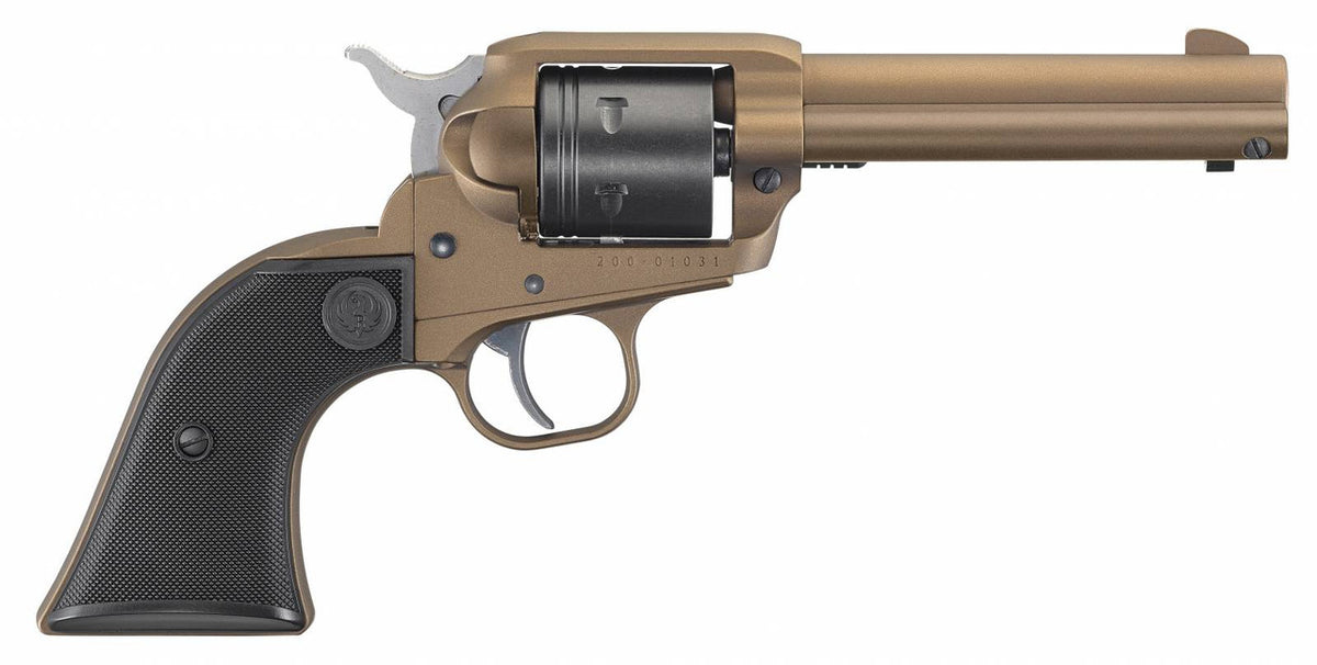 Ruger 2004 Wrangler  22 LR 6 Round 4.62 Burnt Bronze Cerakote Black Cerakote Cylinder Aluminum Black Checkered Polymer