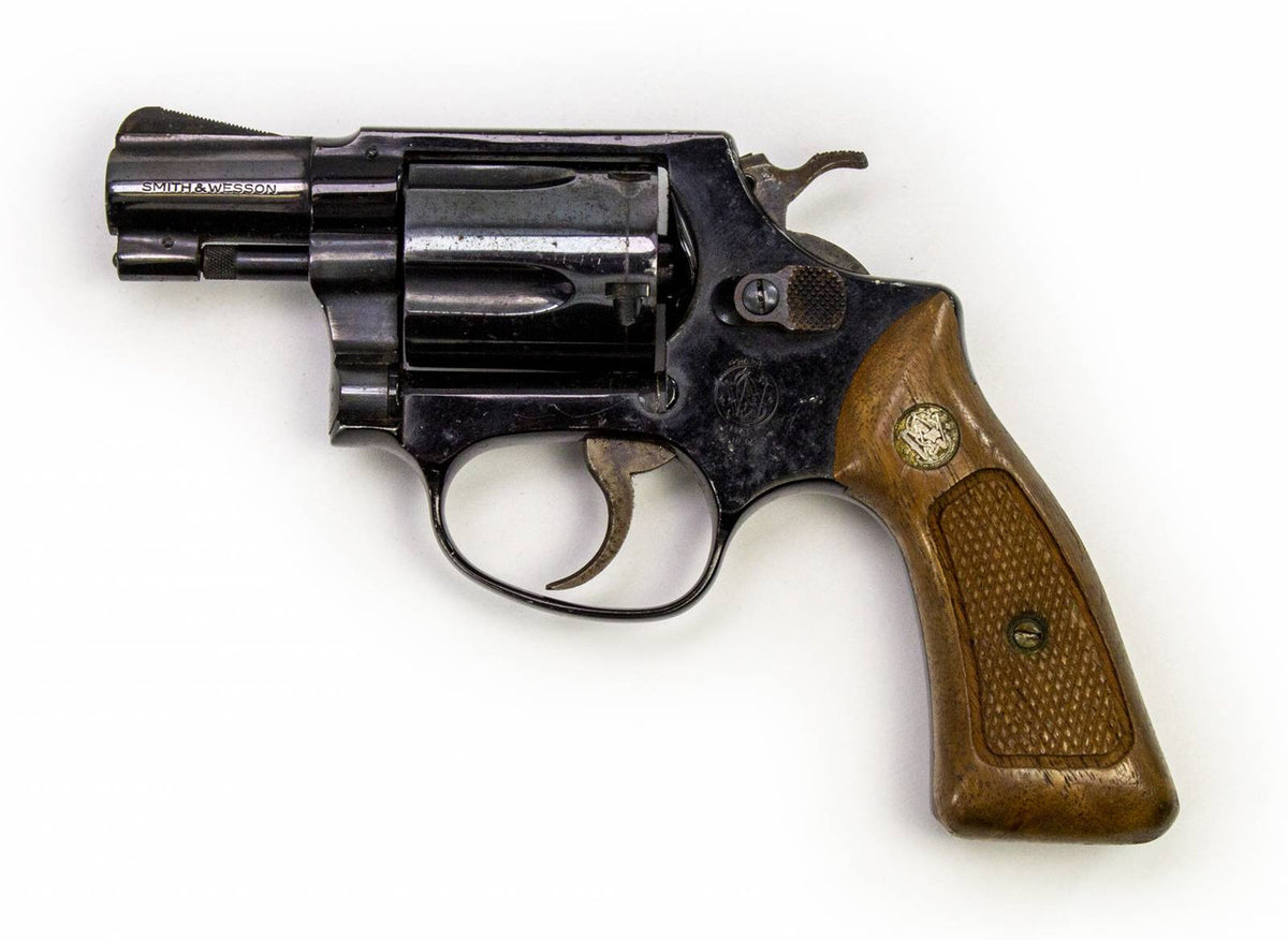 S&W 37 38 SPECIAL 2 BARREL REVOLVER AIRWEIGHT WOOD GRIPS-USED7118