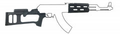 Advanced Technology MAK0100 Fiberforce Stock Package Fixed Thumbhole Black Synthetic & Ventilated Handguard for AK-47 Rifle