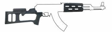 Advanced Technology MAK0100 Fiberforce Stock Package Fixed Thumbhole Black Synthetic & Ventilated Handguard for AK-47 Rifle